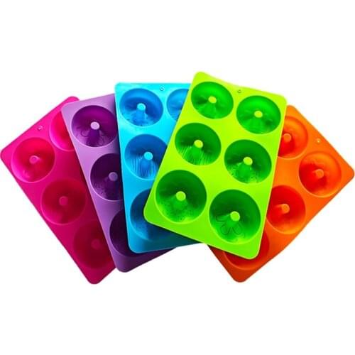 2021 Hot Sales Silicone Mold 6-Cavity DIY Cake Bakeware Tools Non-Stick Doughnut Shape Pudding Jelly Decoration Mould Cake Tools