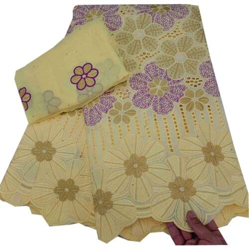 2021 High Quality African Swiss Voile Lace Fabric With Stones Soft Embroidery Dry Voile Lace Materials In Switzerland HL-135