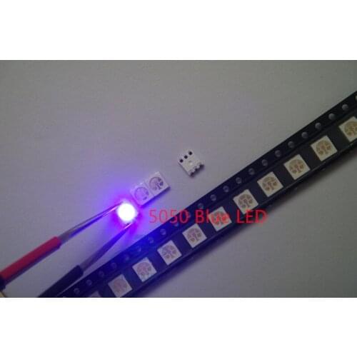 4000PCS led diode 5050 blue smd/smt plcc-6 3-chips ultra bright light-emitting high quality diodes 460-470NM 5.0*5.0MM BLUE 5050