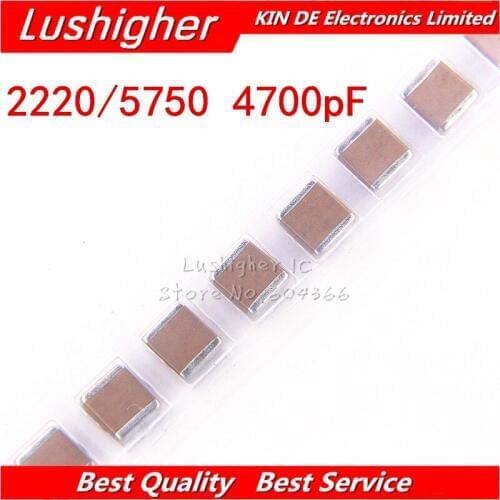 5pcs 2220 5750 4700pF 4.7nF 472K 1000V 1KV X7R 10% SMD MLCC Ceramic Capacitor