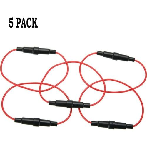 5X Type Fuse Glass Holder 5 X 20mm Inline AGC Fuse Screw Quick-Blow with 22AWG Wire Tube Fuse Casing for Household Appliances