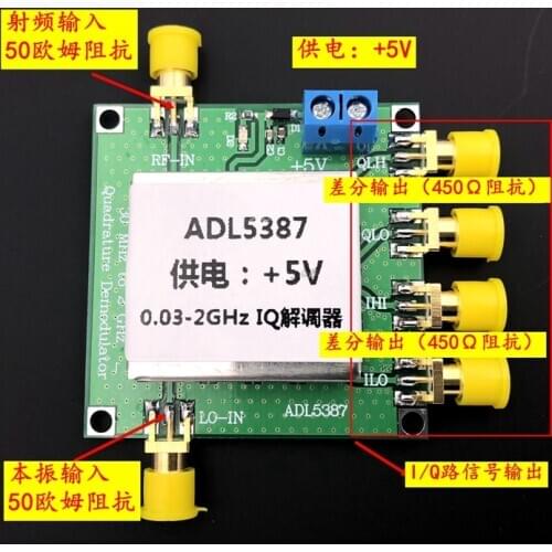 ADL5387 Wideband Quadrature I/Q Demodulator 30 MHz to 2 GHz RF/IF Input Frequency Range