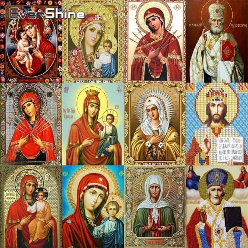 Evershine Diamond Painting Religion 5D DIY Diamond Mosaic Cross Stitch Portrait Beads Picture Diamond Embroidery Full Display