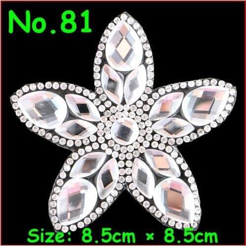1 Pcs/Lot Flower Motif Rhinestones Crystal Motif Appliques Iron On Patches For Women Bride Wedding Dress Kid Clothes DIY Garment