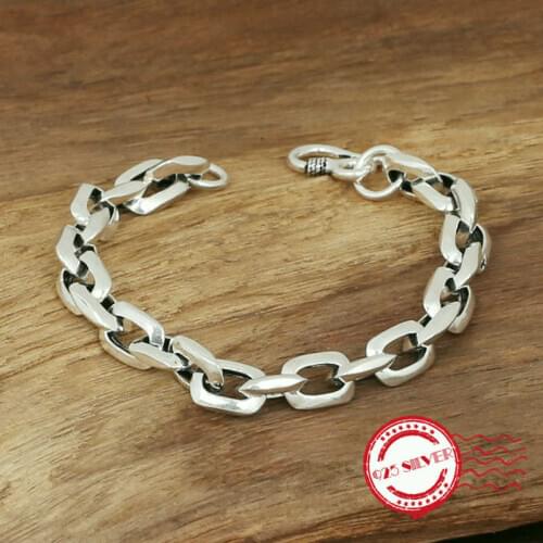 S925 sterling silver mens bracelet personality fashion classic jewelry retro domineering shape 2018 new gift to send lover
