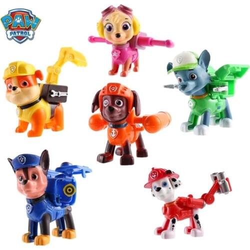 Paw Patrol Kids Toys Dog Rescue Deformation Action Figures Chase Marshall Rubble Shield Patrulla Canina Model Birthday Gift