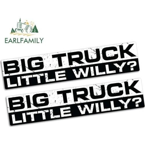 EARLFAMILY 15cm x 3.2cm Big Truck Little Willy Funny Bumper Car Sticker Vinyl Decal JDM Car BIKE Vehicle Offroad Tailgaters 2pcs