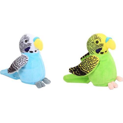 Electric Talking Parrot Toys Speaking Record Repeats Waving Wings Plush Toy Bird Stuffed Toy Kids Birthday Gift