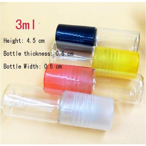 Capacity 3ml free shipping 250pcs/lot factory wholesale new bead perfume bottles glass bottle,roll-on bottles