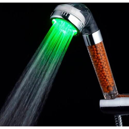 Shower Faucets Filter 7 Colorful LED Light High Pressure Water Saving Shower Head Handheld Water Saving Bath Shower Head 19OCT21