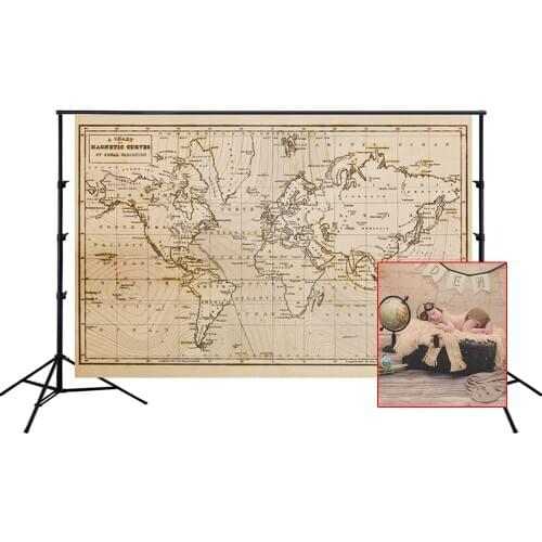 HUAYI Photography Backdrop Newborns Child Baby Birthday Photobooth Background Old World Map Studio Photo Backdrops D-9457