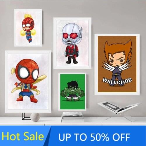 Marvel Canvas Painting Avengers Superhero Iron Man Captain America Wall Art Posters and Prints Pictures Living Room Decor