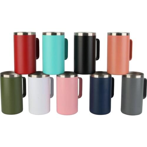 Coffee Mug with Handle, 24oz Insulated Stainless Steel Coffee Travel Mug, One piece is not shipped Two start