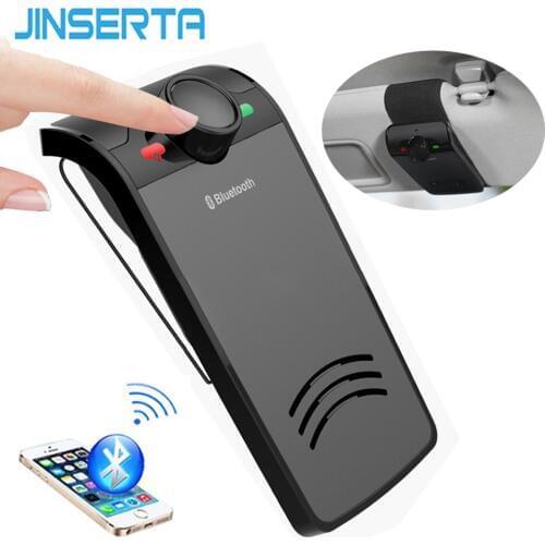 JINSERTA Bluetooth Car Kit Handsfree Wireless Sun Visor Speaker Hand-free Dual-standby Phone Loudspeaker Music Player