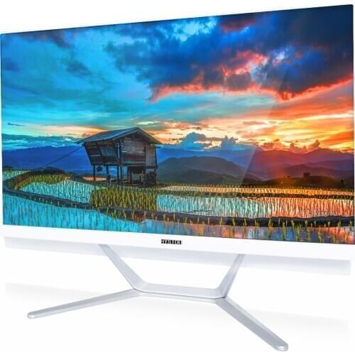 Cheap price intel Celeron white all in one computer 23.8' monitor dual core windows 10 desktop for office using