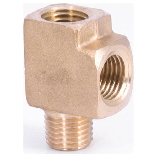 1/4" 1/2" NPT Female-Female-Male Tee 3 Ways Brass Pipe Fitting Coupler Connector Water Gas Fuel