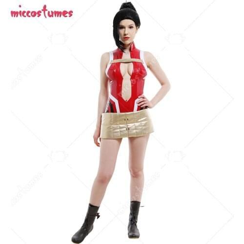 MHA Yaoyorozu Momo Hero Battlesuit Chest-Open Leotard Zentai Bodysuit Cosplay Costume Outfits with Velcro-Adjusted Hip Belt