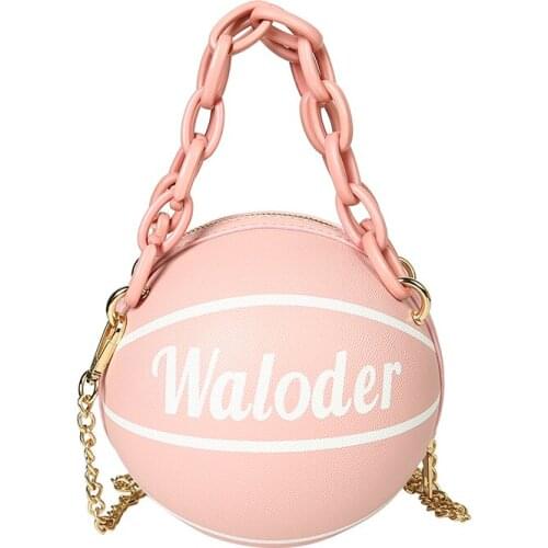 Cute Basketball Bag Girl 2020 New Personality Versatile Small Round Bag Pink Hand-held Messenger Bag Fashion Shoulder Bags Women