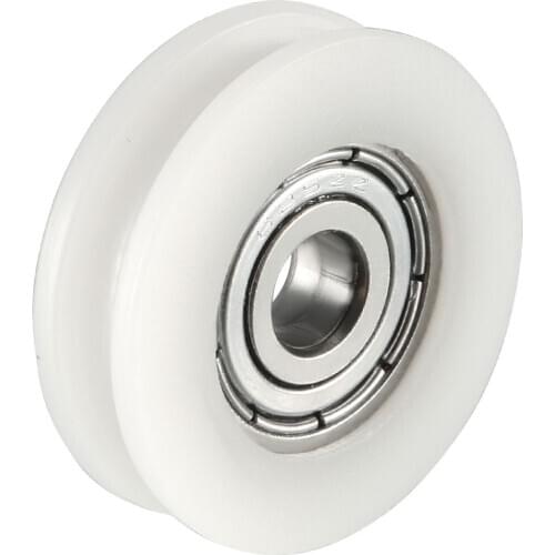 Uxcell Deep Metal V Groove Guide Bearing Pulley Rail Ball Wheel w 5x24x7mm 4pcs