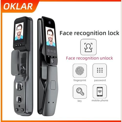 OKLAR Face Recognition Lock Smart Door Lock Safe Digital Lock Biometric Fingerprint Lock Outdoor IC Card Password Key unlock