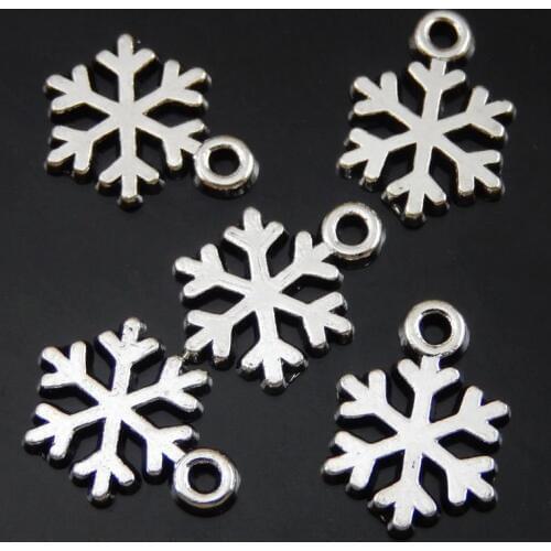 100pcs Wholesale Charms For Necklace Pendant Snowflake Charms Pendant Jewelry Making l Xmas Tree Dec 14*10mmColor