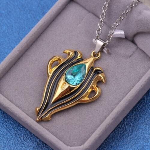 Fire Emblem ThreeHouses Choker Necklace Jewelry Vintage Blue Crystal Pendant Link Chain Men Women Jewelry Gift Charm Accessories