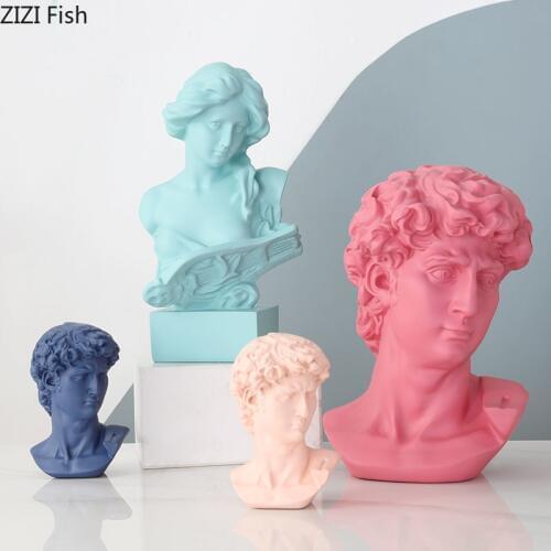 Resin Retro Home Decor David Portraits Bust Figurines Mini Gypsum Desk Decoration Crafts Sculpture Sketch Practice Gift