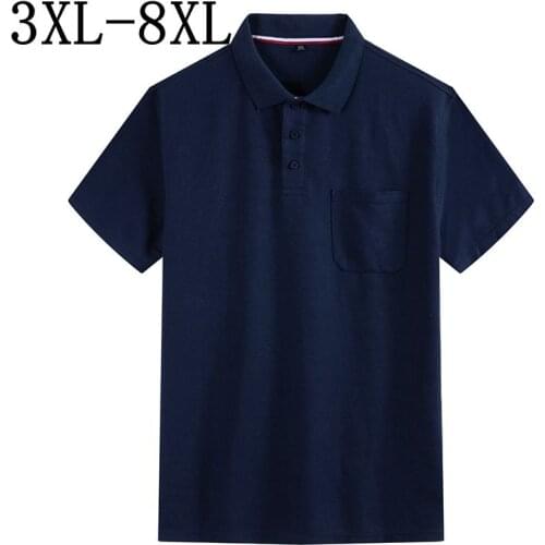 Size 8XL 7XL 6XL 5XL 2019 New Summer Business Polo Shirt Men Breathable Short Sleeve Camisa Polo Top Quality Male Polo Shirts