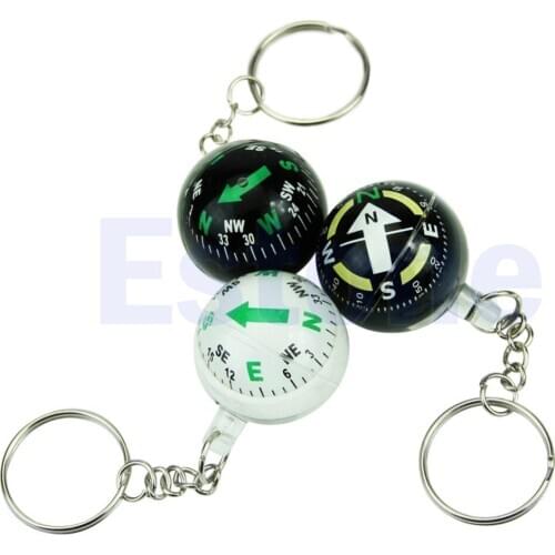 Ball Keychain Liquid Filled Compass For Hiking Camping Travel Outdoor Survival