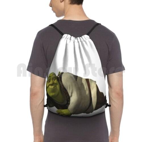 Shrek Backpack Drawstring Bags Gym Bag Waterproof Shrek Meme Cool Funny Dank Edgy Badass Birthday Boys Girls Popular