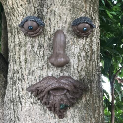 Bits and Pieces Old man with beard Tree Hugger for Garden Peeker Yard Art or Outdoor Sculpture Whimsical Tree Face Garden Decor
