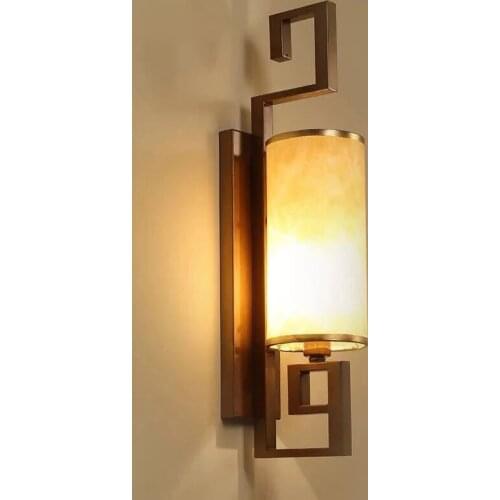 Chinese style Fabric Lampshade Gold/Black Wall Light For Loft Corridor Living room Restaurant Wall Lamp
