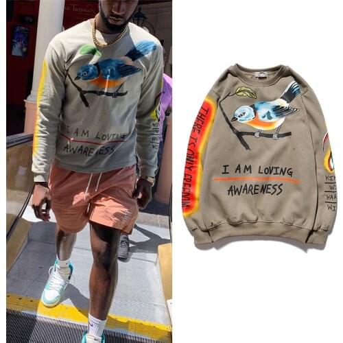 Kanye West Streetwear Sweatshirt Men Skull Graphic Pullover Sweatshirts Kendall Jenner Plus Velvet Hoodie Stranger Things