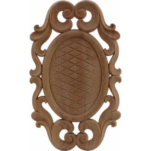 VZLX Floral Wood Carved Decal Corner Appliques Frame Wall Doors carving Decorative Wooden Figurines Crafts Madera Legno