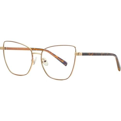 Oversized Alloy Women Cat Eyes Spectacle Eyeglasses Computer Glasses Frame Anti Blue Optical Clear Lens Myopia Glasses