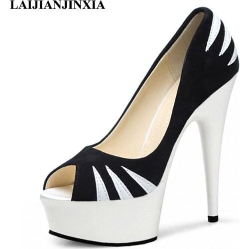 LAIJIANJINXIA Women Sexy New 15cm High Heels Night Club Wedding Party Pole Dance Platform Sandals Dancing Shoes