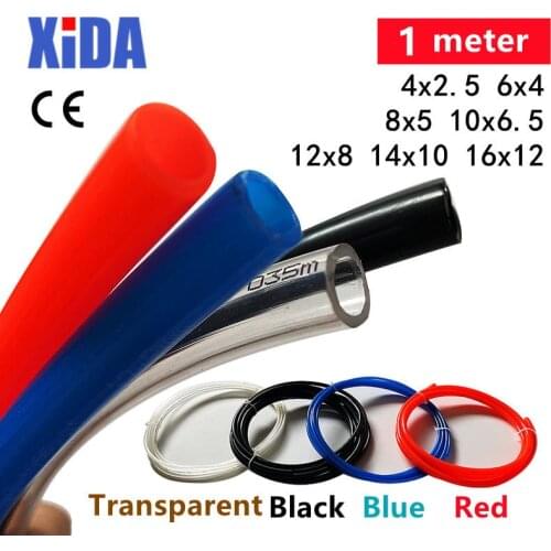 1 Meter 4*2.5mm 6*4mm 8*5mm 10*6.5mm 12*8mm 14*10mm 16*12mm For Pneumatic Parts Pneumatic Component Pu Tube Air Hose Pipe