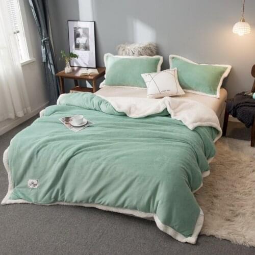 1pc Fleece Duvet Cover AB Side Cashmere Fleece Queen Single Double housse de couette Quilt Cover Bed Blanket Winter Home Textile