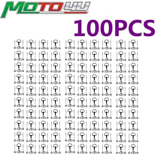 100PCS 17MM Universal Motorcycle Quick Release D-ring Turn Race Fairing Fastener With Rivet