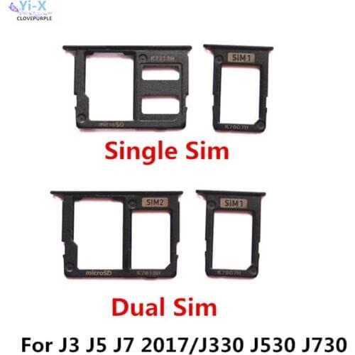 100pcs/lot SIM Card Tray Slot Holder Adapter + Micro SD Card Holder For Samsung Galaxy J3 2017 J5 2017 J7 2017/J330 J530 J730F