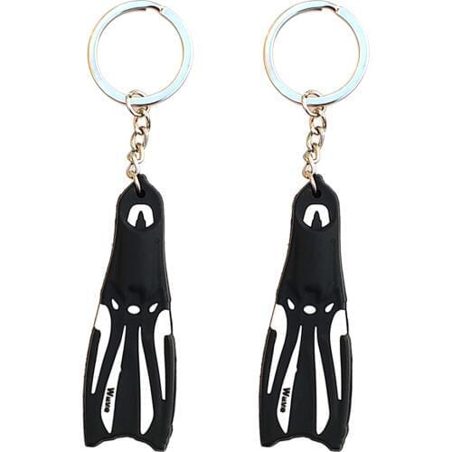 2pcs Novelty Mini Dive Fins Flippers Key Chain Holder Keyring Keychain Dive Flipper Keychain Keyring