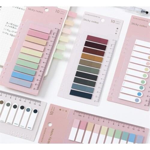200 Sheets/pack Colorful Sticky Notes Memo Pad Label Note Bookmarks Notepad School Office Stationery Supplies