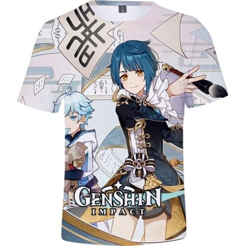 2021 Summer Genshin Impact T-shirt Men/women 3D Print New Hip Hop Harajuku Genshin Impact Mens t shirt Casual Streetwear Top