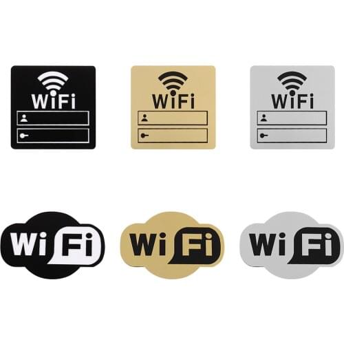 WIFI Sign 3D Acrylic Mirror Wall Stickers Rewritable Handwriting Account and Password For Public Shope Restaurant WIFI Signage