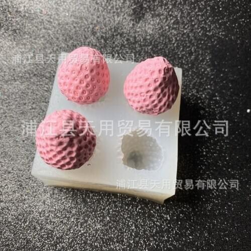 3D Strawberry DIY Baking Silicone Mold Fondant Clay Cake Decoration 15-823