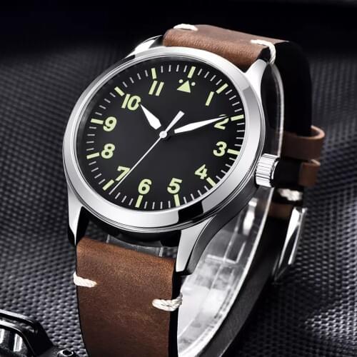 42MM Mens Watch With St16 Automatic Movemetn Of 316 Steel Green Night Light Dial And Hands