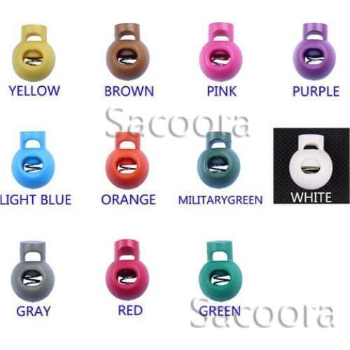 44pcs/pack Colorful Plastic Ball Cord Locks Round Toggle Clip Stopper Widely Used For Clothing/ Paracord