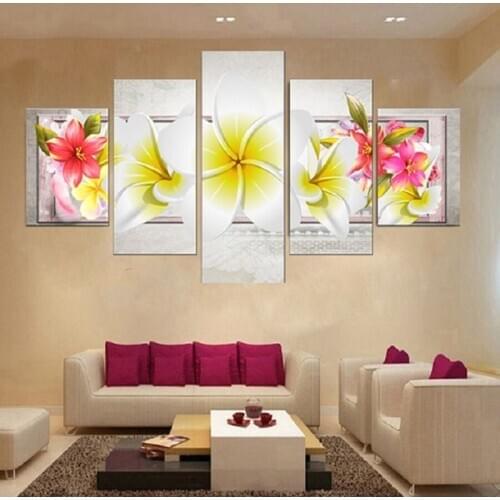 5pcs Full Square/Round 5D DIY Diamond Painting Lily flower Multi-picture Combination 3D diamond Embroidery Mosaic Home Decor