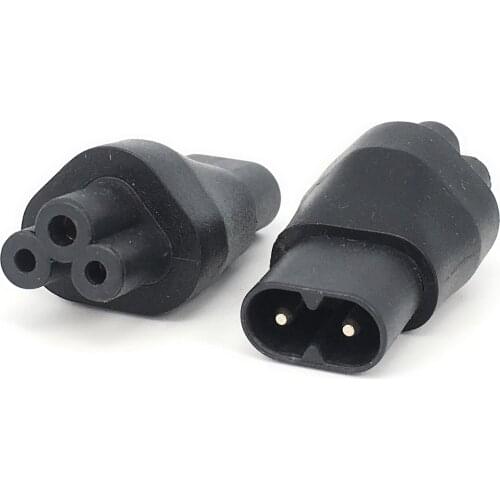 1pcs IEC 3Pin Female to 2Pin Male IEC 320 C6 to C8 Power Plug Adapter, IEC 320 C7 to C5 2 pin Female Power Adapter Converter