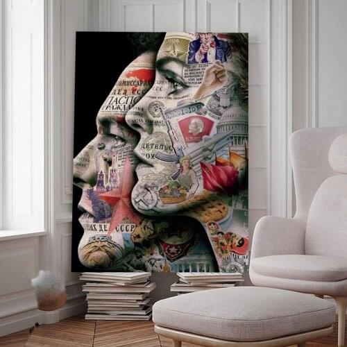 American Poster Abstract Human Head Tattoo Painting Printmaking HD Pictures Printed on Canvas Used for Room Home Decor Wall Art